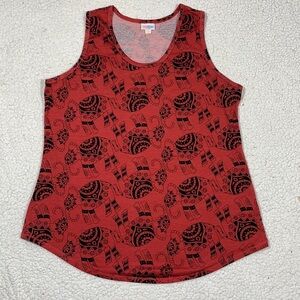 LuLaRoe Women’s Printed Bohemian Elephant Fitted Tank Top